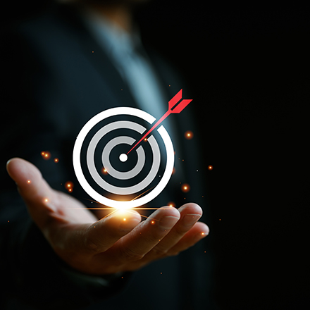 Targeting,Business,Concept.,Businessman,Hold,Virtual,Target,Icons,For,Business