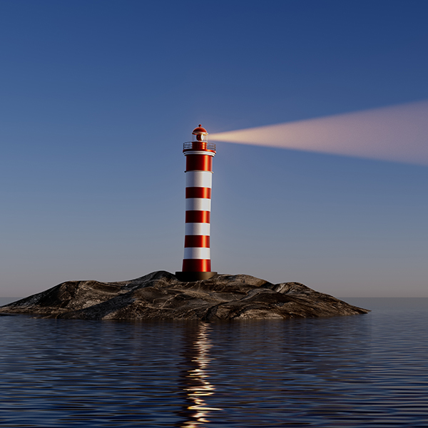 A,Night,Lighthouse,With,A,Bright,Beam,Of,Light,Illuminating