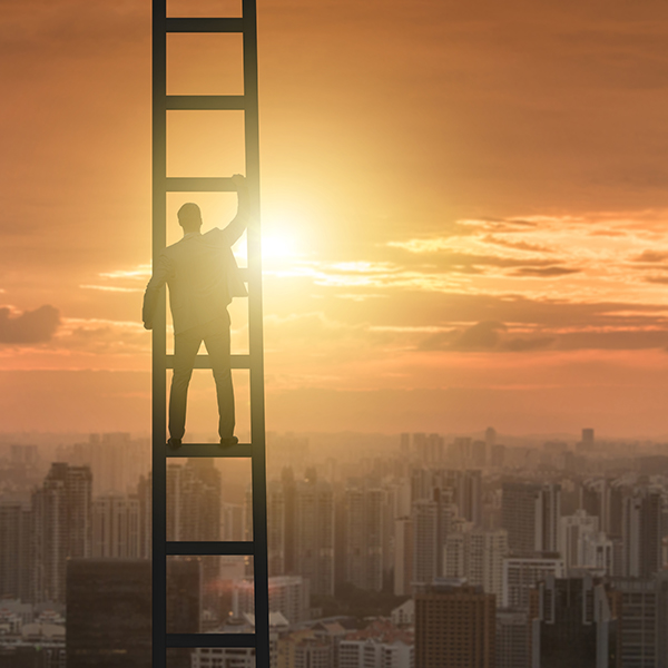Young,Businessman,Climbing,Career,Ladder
